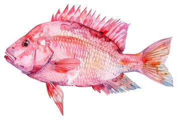 Sticker - PNG Vibrant watercolor fish illustration