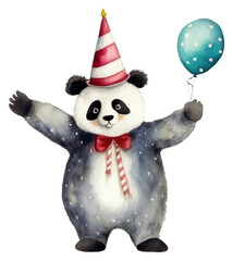 Wall Mural - PNG Panda balloon party hat.