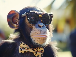 Wall Mural - Suited-Up Primate at Formal Gathering