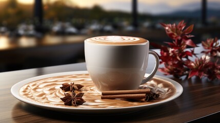 Wall Mural - Generate a detailed and realistic 3D rendering of a close-up shot featuring a cup of tea 