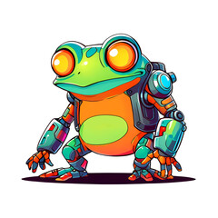 Canvas Print - A frog with a robotic suit on