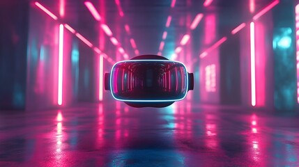 Poster - Immersive 3D Search Bar Floating in Virtual Reality Environment