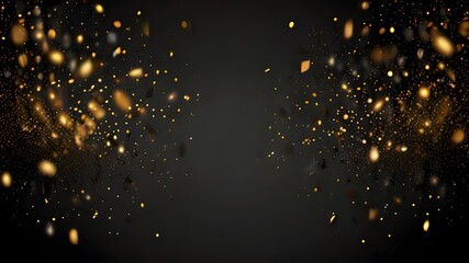 Wall Mural - Abstract luxury gold background with gold particle. glitter vintage lights background. Christmas Golden light shine particles bokeh on dark background Generative AI