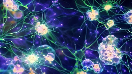 Wall Mural - Intravital imaging of microglia interacting with other immune cells in the brain suggesting their role in modulating inflammation.