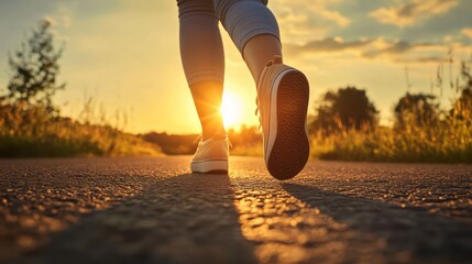 Canvas Print - Sunset Walk - A Journey Forward