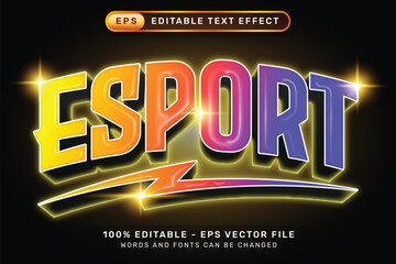 Poster - esport 3D text  effect and editable text effect with light neon color	
