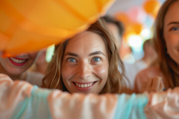 Adults Engaged in Playful Activities at Party