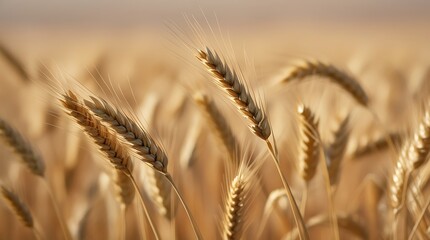 Tranquil beauty of soft wheat grasses in calming beige hues. Neutral tones and minimalist aesthetic serene background. The crop grass with natural elegance and simplicity 