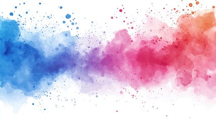 Poster - Abstract Watercolor Background with Blue  Pink and Orange Colors