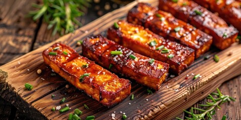 Delicious Plant Based Tofu Bacon Strips a Vegan Snack