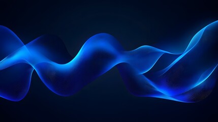 Abstract Blue Wave Background, Glowing Effect, Digital Technology Concept for Design