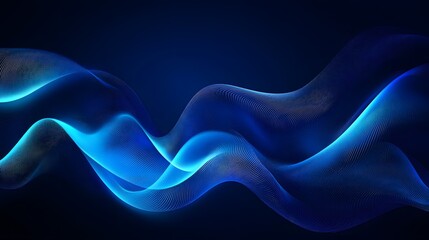 Abstract Blue Wave Background, Glowing Effect, Digital Technology Concept for Design