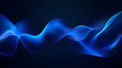 Abstract Blue Wave Background, Glowing Effect, Digital Technology Concept for Design