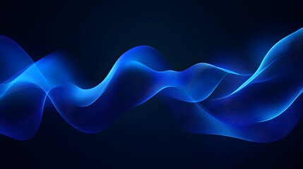 Abstract Blue Wave Background, Glowing Effect, Digital Technology Concept for Design