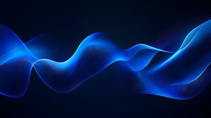 Abstract Blue Wave Background, Glowing Effect, Digital Technology Concept for Design