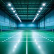 © Heng Heng - AI Stock - Bright and Spacious Badminton Court with Nets and Markings   Perfect for Sports Competitions Training Sessions and Leisure Activities