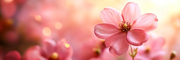 Canvas Print - a pink flower with a blurry background