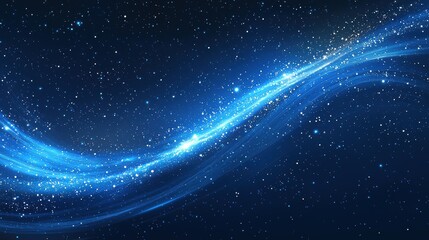 abstract blue galaxy background with stars and glowing lines
