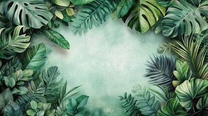 Aufkleber - Elegant Botanical Illustrations: a sophisticated wallpaper with elegant botanical illustrations and a reserved area for text