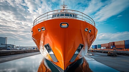 Poster - RoRo is a specialized vessel for transporting vehicles containers and other cargoes in the port and on the high seas : Generative AI