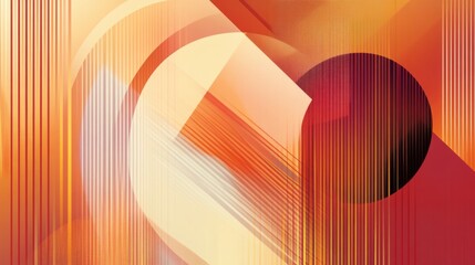 Poster - Detailed shot of an abstract background featuring bold geometric shapes and gradients in warm tones, offering a modern and energetic visual appeal.