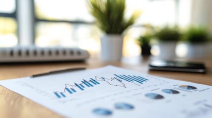 Poster - detailed view of a financial graph showing a market forecast, with a focus on trend lines and predic