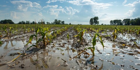 Poster - Maize Field Devastated by Flood Waters and Mold Outbreak