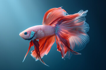 betta fish, also known as siamese fighting fish, capturing graceful and dynamic motion of Betta splendens in a stunning displa