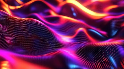 Aufkleber - Abstract digital patterns in bright, neon colors, ideal for tech and futuristic themes.