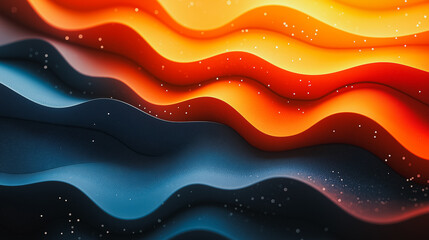 Wall Mural - A colorful wave with blue, red, and yellow stripes. The colors are vibrant and the wave appears to be made of paper