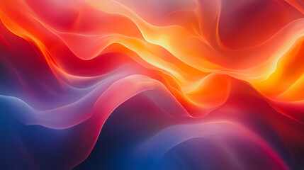 Poster - A colorful, abstract painting with a blue and red wave. The painting is full of energy and movement, with the colors blending together to create a dynamic and vibrant scene