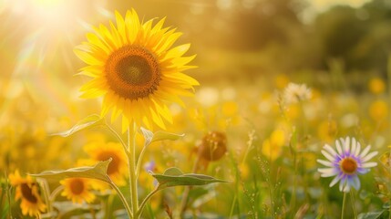 Canvas Print - Golden Sunflower Field