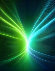 Wall Mural - Glowing green and blue light connection; energy transition tone. Futuristic background for presentation design.