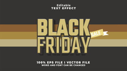 Poster - editable 3d black friday text effect.typhography logo