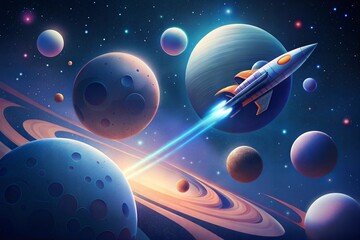 Wall Mural - space planets and galaxy