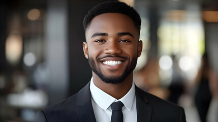 Poster - A smiling man in a suit, exuding confidence and professionalism.