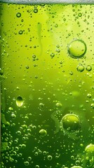 Canvas Print - Green bubbly liquid