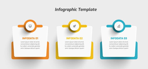 Fototapete - Business Infographic Presentation Template with Icon and 3 Option Can be Used for Presentation