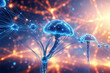 © hqrloveq - Blue Cyber Big Data Flow Particles . Digital Neural Network. Concept of AI Artificial Intelligence Technology Machine Deep Learning. Digital Communication. Science Technology background.