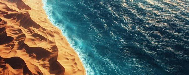 Wall Mural - Desert Meets Ocean - A Stunning Aerial View