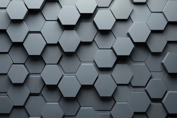 Poster - An abstract arrangement of gray honeycomb shapes creates a textured background perfect for artistic and design purposes