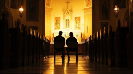 Image of the Roman Catholic confession ceremony.