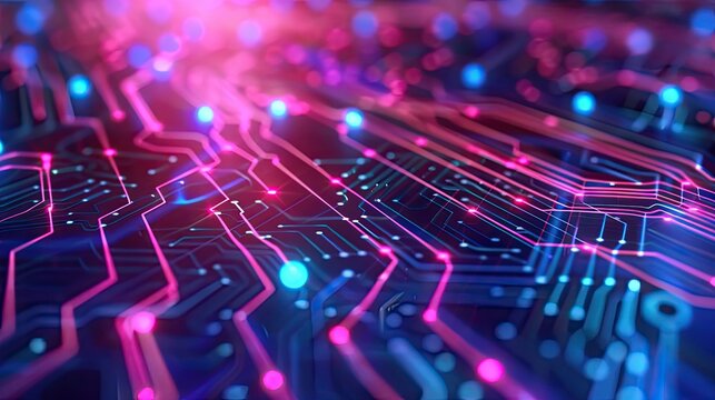 Abstract digital dot line particle data background connecting technology concept.