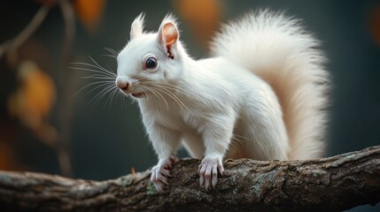 Wall Mural - White Squirrel on a Branch