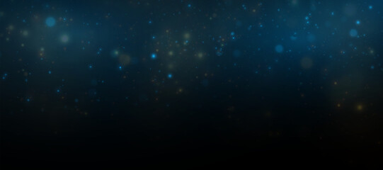 Poster - Bright light effect with many shiny particles, on black background. Vector star cloud with dust. Background Vector