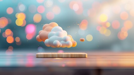 Poster - Create captivating images of cloud applications with surreal icons and interfaces merging seamlessly with luminous clouds.