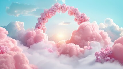 Wall Mural - Discover the artistry of cloud networking through surreal scenes where digital connections blend with fantastical, dreamlike clouds.