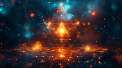 Wall Mural - Abstract Glowing Triangle.