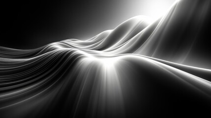 Wall Mural - abstract black and white landscape with light rays