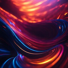 Canvas Print - Neon Waves: Dynamic Abstract Swirls of Vibrant Colors